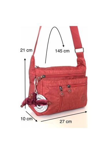 Kadın Klinkır Postacı Çanta Çok Cepli Çapraz Kiremit