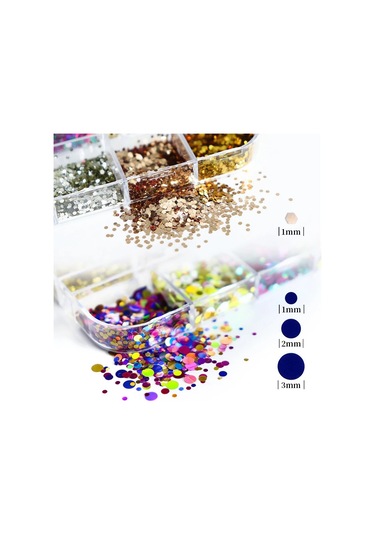 Holografik Yuvarlak Tırnak Süsleme Folyo Pulları Mix Nail Art