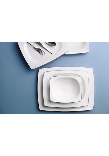 Porland Riva Platin 24 Parça 6 Kişilik Yemek Takımı 04plm005426