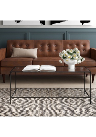 Flores Siyah Metal Orta Sehpa