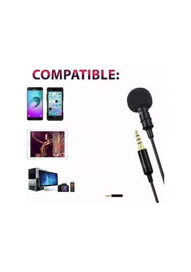 Gam-140 Cep Telefonu Kayıt Yaka Mikrofonu Siyah