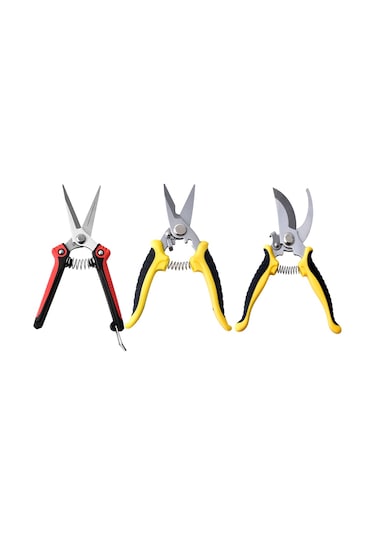 Folinda 3'lü Çelik Bahçe Budama Makas Seti - El Kullanıma Uygun, Hafif Ve Taşınabilir Bahçe Aleti