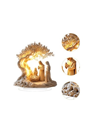 Lijinxu Yılbaşı Doğum Sahnesi Masaüstü Süsü Çok Amaçlı 18,2x20cm