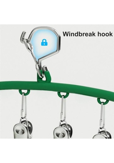 Paslanmaz Çelik Çamaşır Kurutma Askısı Rüzgar Geçirmez Kancalı Giysi Askısı Güçlü Yük Taşıyıcı Kaymaz İç Çamaşırı Askısı Çorap Askısı Siyah