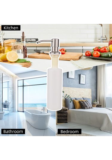 Mufunye 3 Adım El Yapımı Çevre Dostu 300ml Paslanmaz Çelikli Sabunluk - Mutfak, Banyo, Yatak Odası İçin Çok Amaçlı