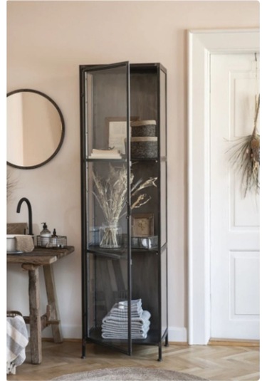 Sade Metal Dekoratif Duvar Aynası Siyah