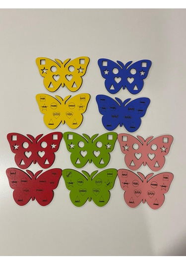 Eğitici Ahşap Kelebek Oyunu Strateji Ve Mantık Oyunu 5'li Set