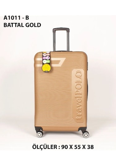 Travel Polo Xxlbattal Boy Dev Boy 90 Cm Valiz & Bavul Gold