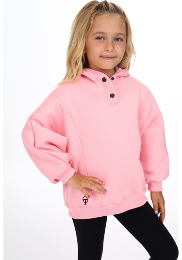 Toontoy Kız Çocuk Nakışlı Sweatshirt Pembe