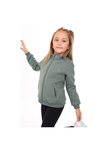 Toontoy Kız Çocuk Nakışlı Hırka Yeşil