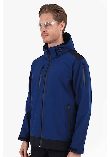 Dalgıç Kapüşonlu Softshell Mont İndigo-lacivert