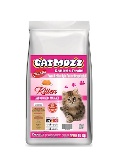 Catmozz Classic Tavuklu Kıtten Yavru Kedi Maması 10 KG