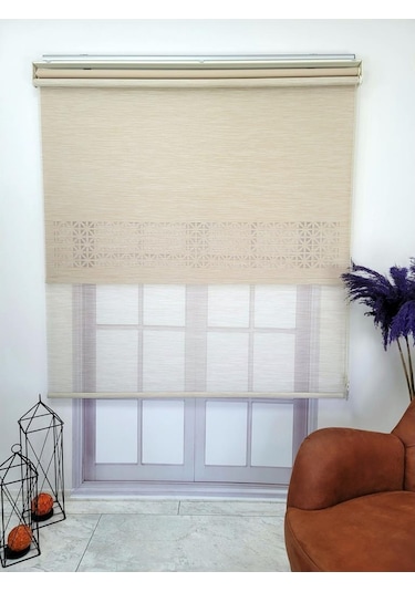 Bbb Çift Mekanizmalı Lazer Kesim Tül Ve Stor Perde Mlt1045