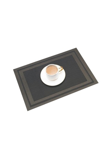 Siyah 1/4/6/10 Adet Modern Zarif Pvc Placemat Yemek Masası Mat Cafe Kaymaz Sıcak Placemats Kase Ped Bardak Mat Masa Bardak 6 Siyah