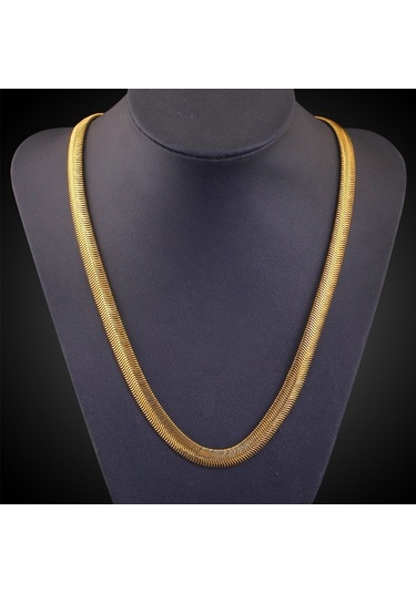 Minimalist Moda Nötr Düz Yılan Kişilik Kolye Altın Çok Renkli