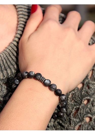 Doğal Taş Labradorit Doğal Taşlı Bileklik Çok Renkli