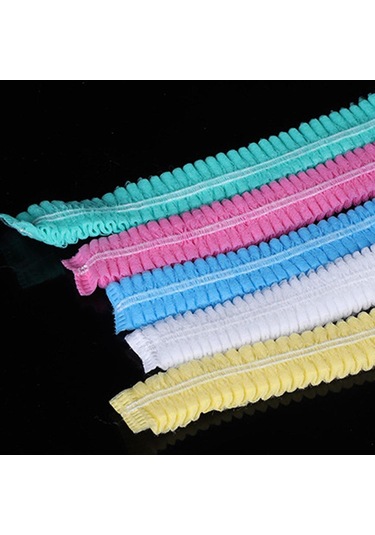 Dolıty 100x Tek Kullanımlık Mob Cap Toz Geçirmez Şapka Mor