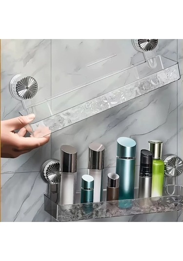 Willowhaven Gri Askılı Çok Katlı Banyo Rafı, Delme Gerekmez, Su Geçirmez Saklama Ünitesi Gri