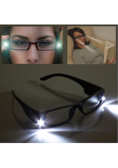 Led Kitap Gözlüğü Okuma Lambası Işıklı Camsız Panel   Şeklinde