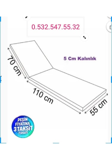 Dış Mekan Kumaşlı Şezlong Minderi Lüks 180 55 5 Cm Yıkanabilir Si