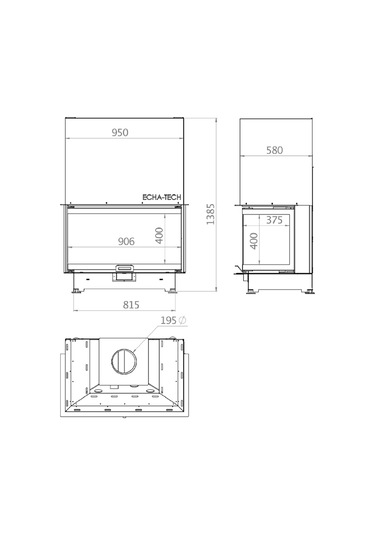 Echa Tech Asansörlü Çelik Şömine Haznesi 3v 90