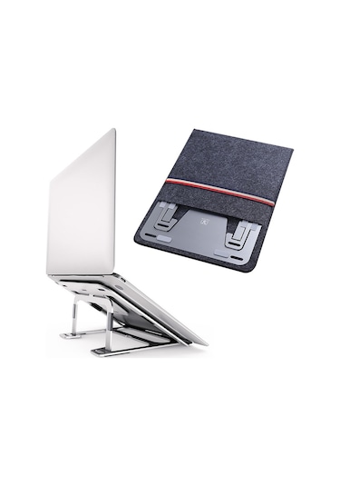 Cbtx Boneruy Br035 P3 Ayarlanabilir Dizüstü Bilgisayar Sehpası Katlanır Dizüstü Braketi Kaldırma Soğutma Tutucu Koyu Gri