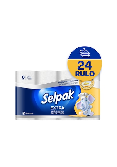 Selpak Extra Yağ Emici Havlu 3 x 8 Rulo