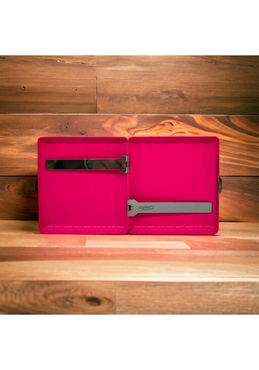 Bavul Desen Metal Kısa Sigara Tabakası 18li Pembe