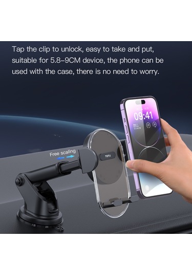 Totu Dcts-019 Ming Serisi Araç Tutucu, Hava Çıkışlı Versiyon Yarı Saydam Siyah