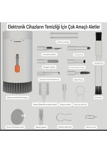 Temizleme Seti Pc Laptop, Kulaklık, Kamera, Airpods Kullanılabilir 20 İn1 Set Bilgisayar Klavyeleri