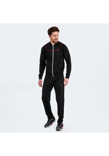 Slazenger ROOSEVELT IN Erkek Cepli Fermuarlı Siyah Eşofman Takımı