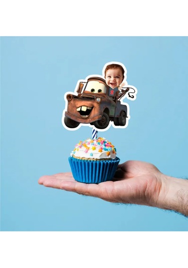 Arabalar Cupcake Pasta Süsü Kürdan 10 Adet 0