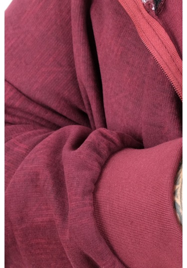 Mode Xl Erkek Büyük Beden Hırka Fermuarlı U24442 Bordo