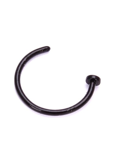Siyah 2 Adet Cerrahi Çelik Açık Burun Halkası Burun Çember Dudak Burun Piercing Damızlık Kulak 5 Renk 10mm Siyah