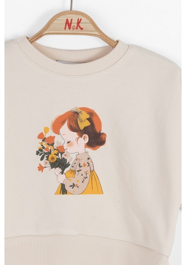 Nk Kids Kız Çocuk Sweatshirt 37602 Krem