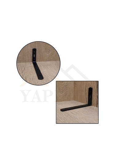 Siyah Deprem Güvenliği Dolap Sabitleme Seti 6 X 14 Cm - Mobilya Duvara Sabitleme Aparatı