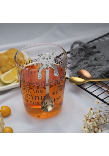 Kosona 304 Paslanmaz Çelik Kupa Asma Kase, Kafa Desenli Kawaii Kahve Kaşığı, Dondurma Kaşığı, Mor Renkli, Yiyecek Dereceli, Dayanıklı Diğer