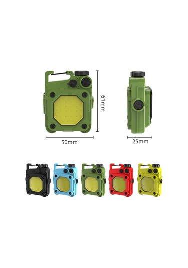 Sones Mini Anahtarlık Cob El Feneri Usb Şarj Edilebilir Manyetik Çalışma Işığı Açık Hava Kampı İçin Yeşil Çok Renkli