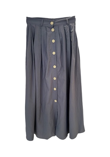 4163 Düğme Detay Etek Antrasit