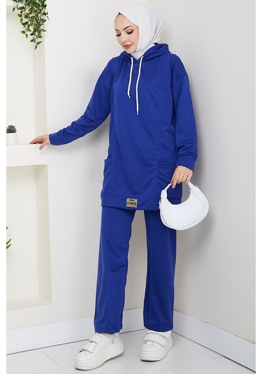 Çift Cepli Kapüşonlu İkili Takım 1663 - İndigo İndigo