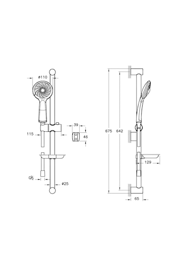 Artema A45680STA Samba 3F Sürgülü El Duşu Takımı Krom