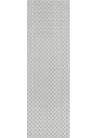 Pamuk Tabanlı Modern Tasarımlı Sisal Dama Gri Renk Halı Krem