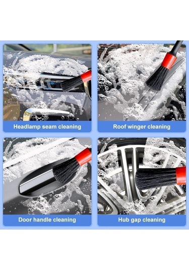 İsgstore Oto Torpido Havalandırma Detaylı Temizlik Araba Temizlik Detay Fırçası 5 + 1 Set 6 Lı Set