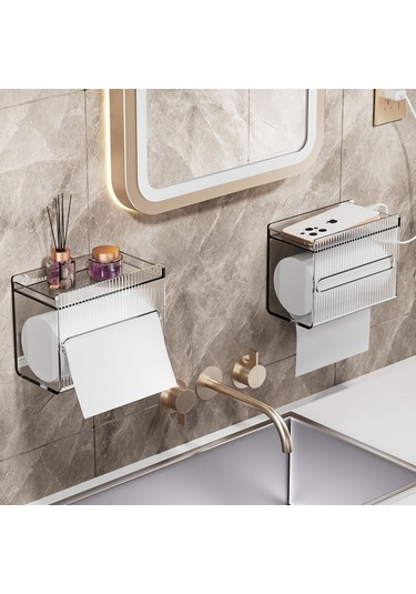 Lichen Banyo Kağıt Mendil Kutusu, Ev Tipi Tuvalet Kağıdı Kutusu, Şeffaf