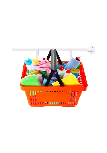 Konesam Plastik Uzatılabilir Perde Çubuğu 60-100cm - 4 Adet Çubuk + 10 Adet Yapıştırıcı Kanca, Ev/parti Dekorasyonu İçin Kolay Kurulum Beyaz