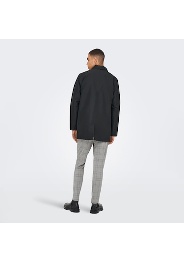 Only&sons Hall Coat Erkek Siyah Klasik Yaka Kaban Siyah