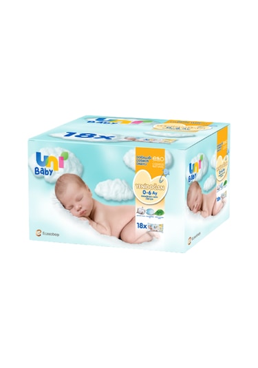 Uni Baby Yenidoğan Islak Havlu Mendil 18 x 40'lı