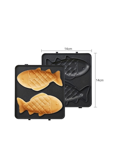 Yunboo 14x14cm F Modeli İçin H34031 Vafli Makinesi Uyumlu Kaymaz Kaplama Islak Kek Tepsisi Siyah