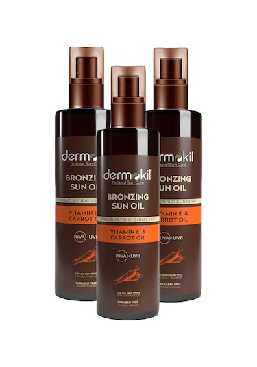 Dermokil Vitamin E & Carrot Oil Bronzlaştırıcı Güneş Yağı 3 x 200 ML
