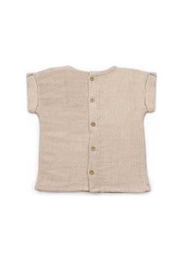 Bebek Kısa Kollu Tişört Ve Pantolon Takımı, %100 Pamuk, Bebek Ve Yenidoğan Serisi - Csym7103 Vizon